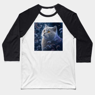 British Shorthair In Enchanted Surrounding Baseball T-Shirt